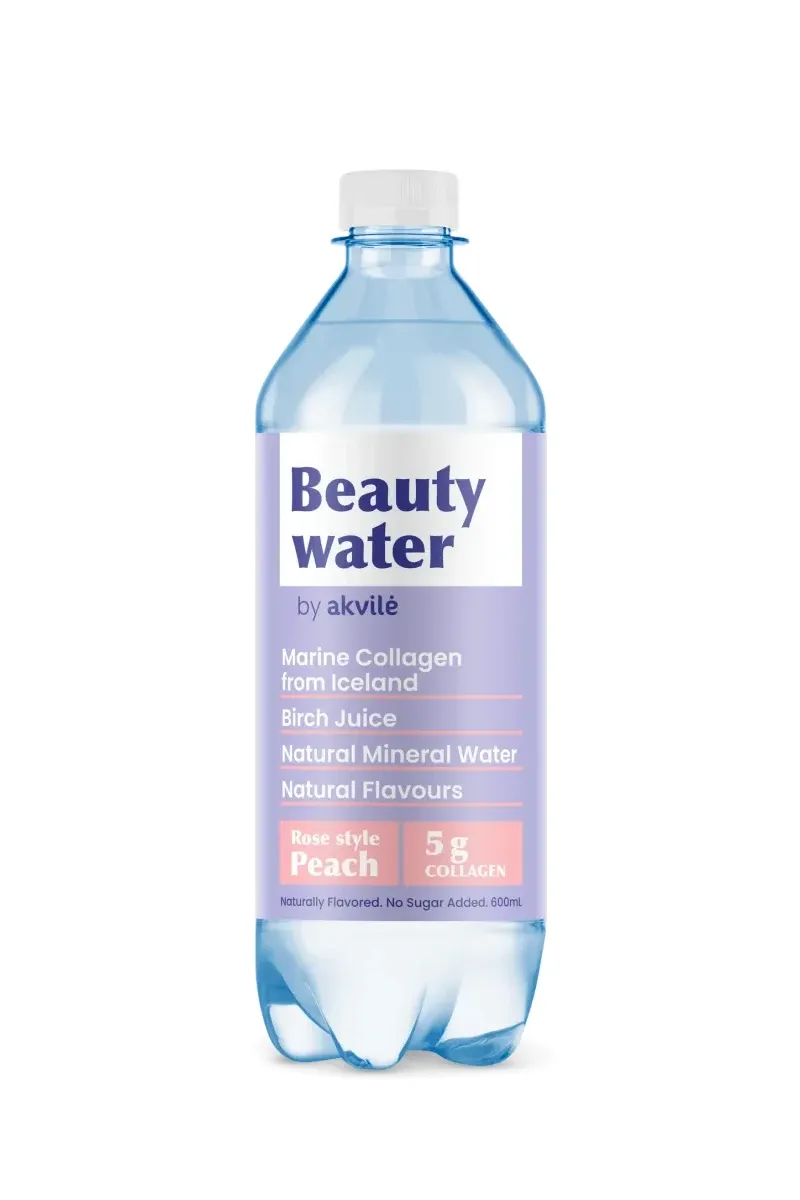 Birch sap, white and red grape juices, and marine collagen come together in a lightly sparkling mineral-water drink.